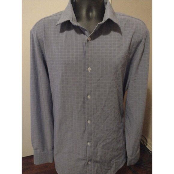 Mizzen Main Leeward Blue Check Long Sleeve Button Shirt 2XL Trim Fit - Picture 1 of 11